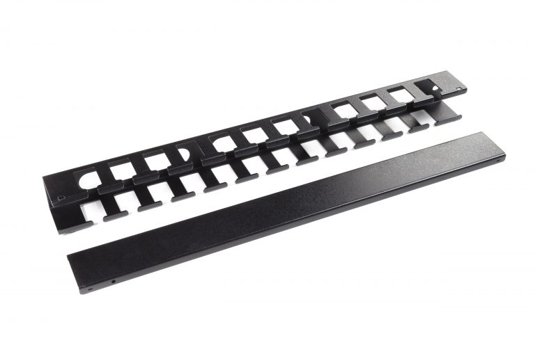 Hyperline 19" Cable Manager with Cover and Metallic Rings Hyperline